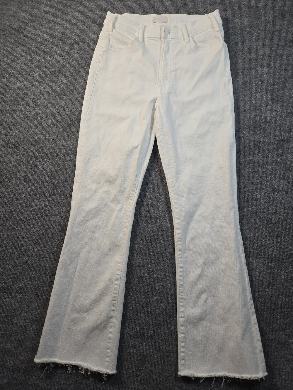 MOTHER The Hustler Ankle Fray Fairest Of Them All White Jeans 29
